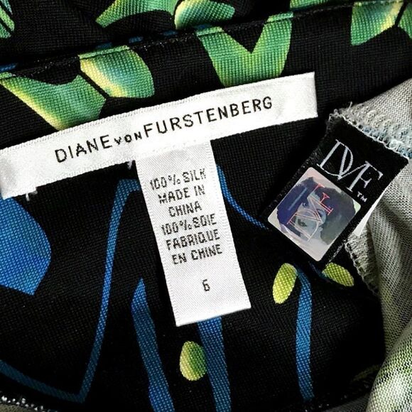 DVF TACITA Silk Jersey Dress MOD HEART Print 6 S - Picture 8 of 8